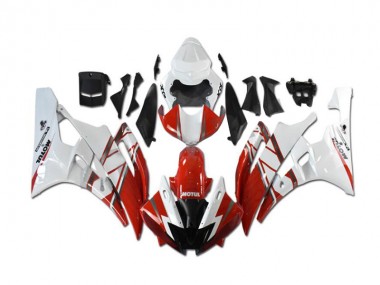 Affordable 2006-2007 Red White Yamaha YZF R6 Motorcycle Fairings & Bodywork UK
