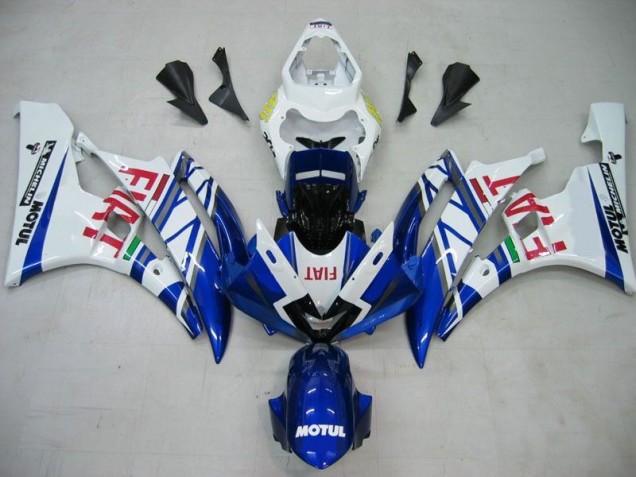 Affordable 2006-2007 Blue White Motul Red Fiat Yamaha YZF R6 Motorcycle Fairings Kits UK