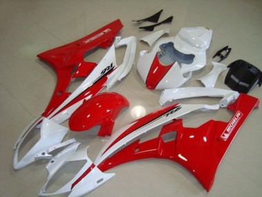 Affordable 2006-2007 Red White Yamaha YZF R6 Motorcycle Fairing UK