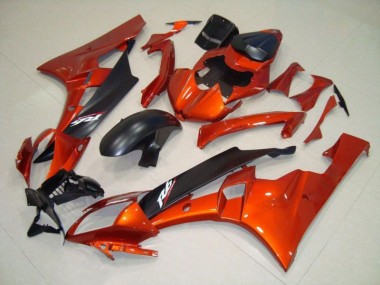 Affordable 2006-2007 Orange Matte Black Yamaha YZF R6 Motorcycle Fairing Kits UK