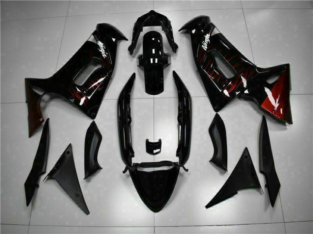 Affordable 2006-2008 Red Flame Kawasaki EX650 Motorcycle Fairing UK