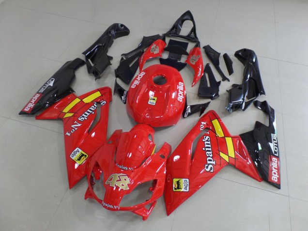 Affordable 2006-2011 Red and Black Aprilia RS125 Motorcycle Fairing Kit UK