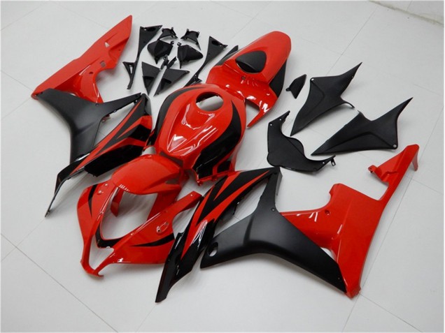 Affordable 2007-2008 Black Red Honda CBR600RR Motorcycle Fairing Kit UK