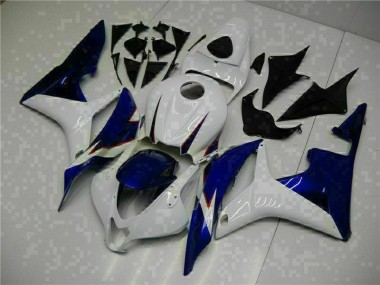 Affordable 2007-2008 White Blue Honda CBR600RR Replacement Motorcycle Fairings UK
