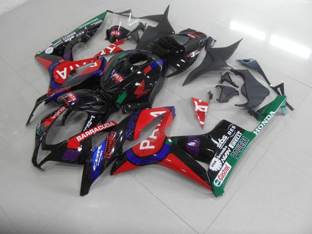 Affordable 2007-2008 Black Red Pata Honda CBR600RR Motorcycle Fairings Kits UK Affordable 2007-2008 Black Red Pata Honda CBR600RR Motorcycle Fairings Kits UK