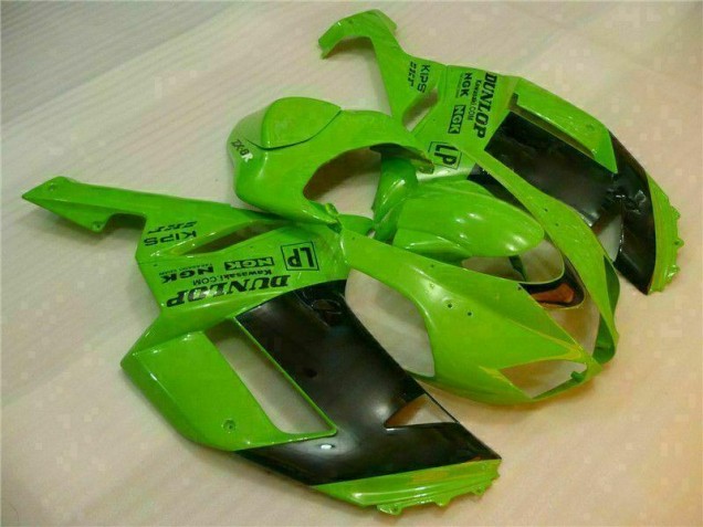 Affordable 2007-2008 Green Black Dunlop Kawasaki ZX6R Motorbike Fairing Kits UK Affordable 2007-2008 Green Black Dunlop Kawasaki ZX6R Motorbike Fairing Kits UK