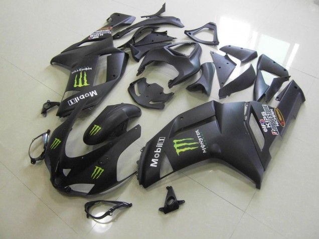 Affordable 2007-2008 Matte Black Monster Kawasaki ZX6R Moto Fairings UK Affordable 2007-2008 Matte Black Monster Kawasaki ZX6R Moto Fairings UK