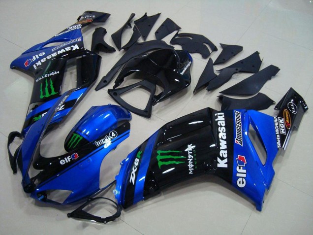 Affordable 2007-2008 Blue Monster Kawasaki ZX6R Motorbike Fairings UK
