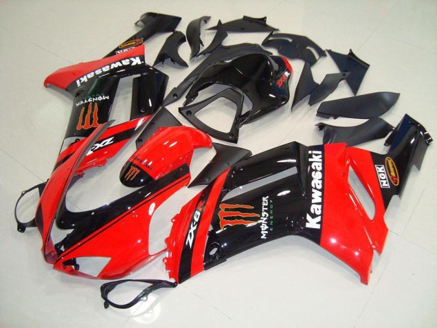 Affordable 2007-2008 Monster In Red Kawasaki ZX6R Motorcycle Fairing Kit UK Affordable 2007-2008 Monster In Red Kawasaki ZX6R Motorcycle Fairing Kit UK