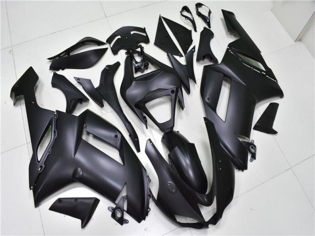 Affordable 2007-2008 Matte Black Kawasaki ZX6R Bike Fairing Kit UK