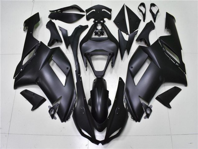 Affordable 2007-2008 Matte Black Kawasaki ZX6R Bike Fairing Kit UK