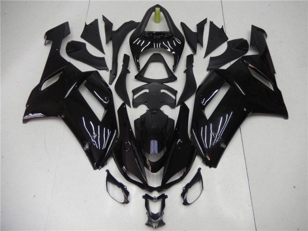 Affordable 2007-2008 Glossy Black Kawasaki ZX6R Motorcycle Bodywork UK Affordable 2007-2008 Glossy Black Kawasaki ZX6R Motorcycle Bodywork UK