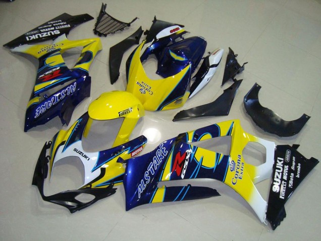 Affordable 2007-2008 Yellow Corona Suzuki GSXR 1000 K7 Bike Fairing Kit UK