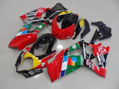 Affordable 2007-2008 Red and Green Suzuki GSXR 1000 K7 Motorcycle Fairings Kits UK