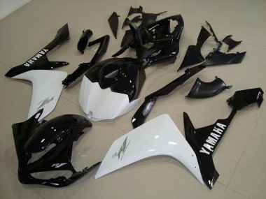 Affordable 2007-2008 Black White Gold Yamaha YZF R1 Replacement Fairings UK
