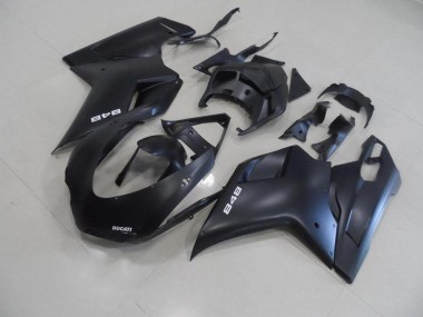 Affordable 2007-2014 Matte Black with White 848 Ducati 848 1098 1198 Motorbike Fairings UK