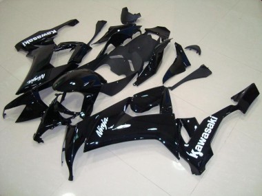 Affordable 2008-2010 Glossy Black with White Sticker Kawasaki ZX10R Motorcycle Fairing Kit UK