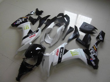 Affordable 2008-2010 White Monster Kawasaki ZX10R Bike Fairings UK