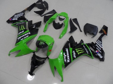 Affordable 2008-2010 Green and Black Monster Kawasaki ZX10R Motorbike Fairing UK