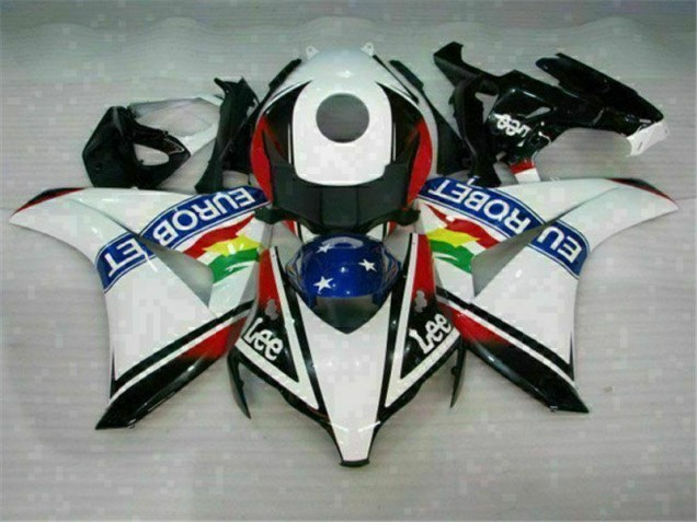 Affordable 2008-2011 White Blue Red Eurobet Lee Honda CBR1000RR Motorcycle Fairing Kit UK Affordable 2008-2011 White Blue Red Eurobet Lee Honda CBR1000RR Motorcycle Fairing Kit UK