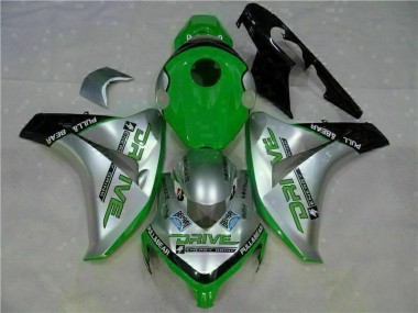 Affordable 2008-2011 Green Silver Honda CBR1000RR Moto Fairings UK