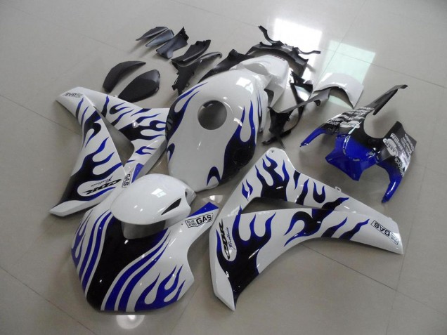 Affordable 2008-2011 Blue Black Flame Race Honda CBR1000RR Motorbike Fairing Kits UK