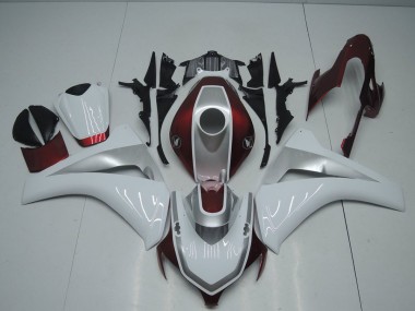 Affordable 2008-2011 Red White and Silver Honda CBR1000RR Bike Fairing UK