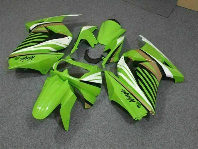 Affordable 2008-2012 Green White Black Ninja Kawasaki EX250 Replacement Motorcycle Fairings UK Affordable 2008-2012 Green White Black Ninja Kawasaki EX250 Replacement Motorcycle Fairings UK