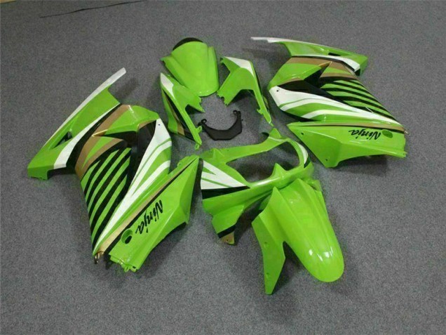 Affordable 2008-2012 Green White Black Ninja Kawasaki EX250 Replacement Motorcycle Fairings UK Affordable 2008-2012 Green White Black Ninja Kawasaki EX250 Replacement Motorcycle Fairings UK