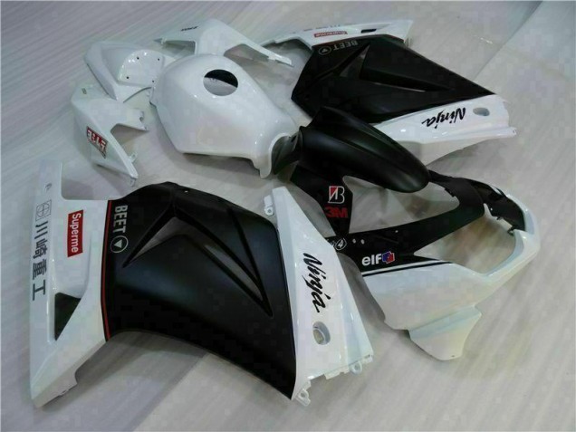 Affordable 2008-2012 White Black Ninja Kawasaki EX250 Motorbike Fairings UK