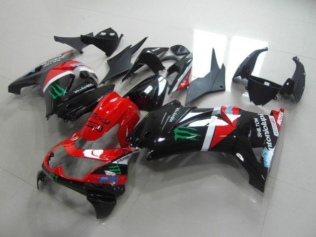 Affordable 2008-2012 Red and Black Monster Kawasaki ZX250R Bike Fairings UK Affordable 2008-2012 Red and Black Monster Kawasaki ZX250R Bike Fairings UK