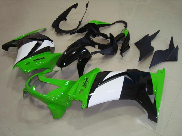 Affordable 2008-2012 Green White Black Kawasaki ZX250R Replacement Motorcycle Fairings UK Affordable 2008-2012 Green White Black Kawasaki ZX250R Replacement Motorcycle Fairings UK