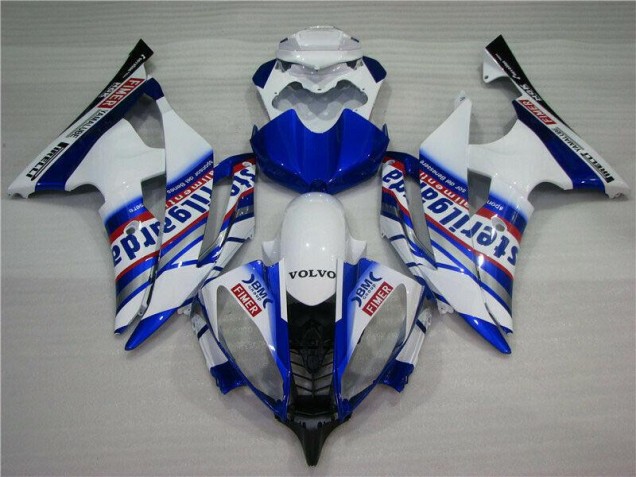 Affordable 2008-2016 White Blue Sterilgarda Volvo Yamaha YZF R6 Motorcycle Fairing UK