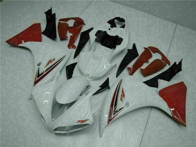 Affordable 2009-2011 White Red Yamaha YZF R1 Bike Fairing Kit UK