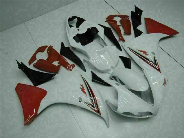 Affordable 2009-2011 White Red Yamaha YZF R1 Bike Fairing Kit UK