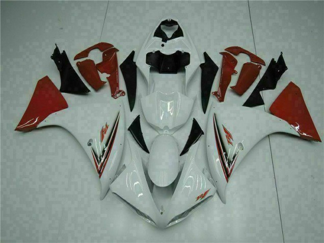 Affordable 2009-2011 White Red Yamaha YZF R1 Bike Fairing Kit UK