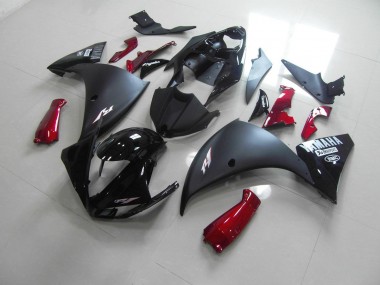Affordable 2009-2011 Matte Black Red Yamaha YZF R1 Motorcycle Replacement Fairings UK