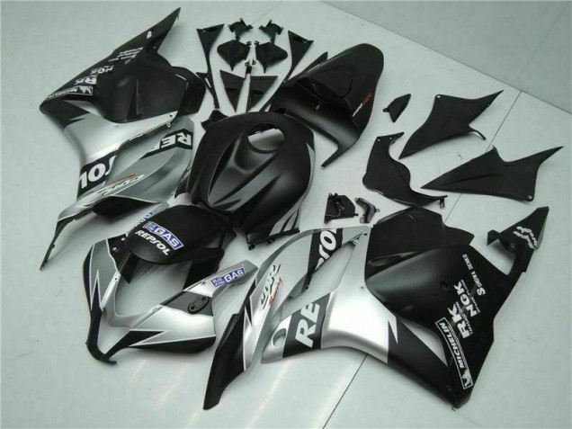 Affordable 2009-2012 Black Silver Repsol Honda CBR600RR Motorcycle Fairings Kits UK