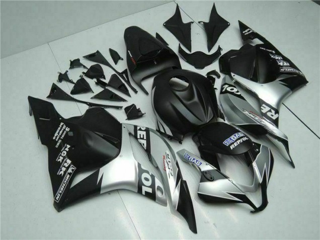 Affordable 2009-2012 Black Silver Repsol Honda CBR600RR Motorcycle Fairings Kits UK