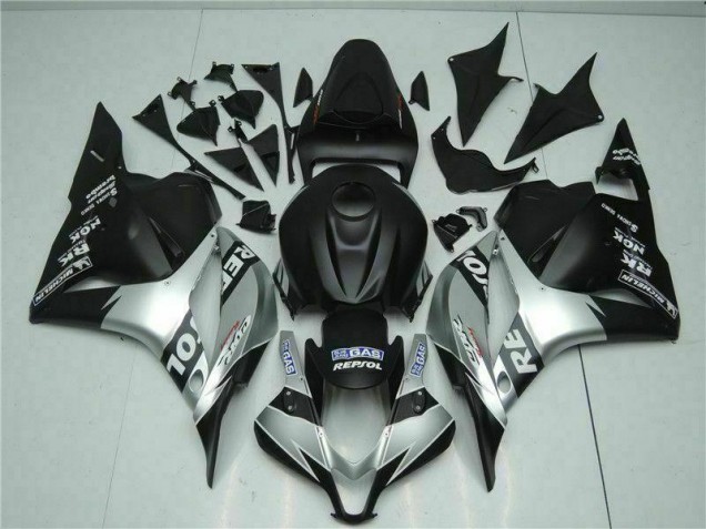 Affordable 2009-2012 Black Silver Repsol Honda CBR600RR Motorcycle Fairings Kits UK