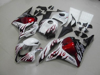 Affordable 2009-2012 Red Black Flame Honda CBR600RR Motor Bike Fairings UK