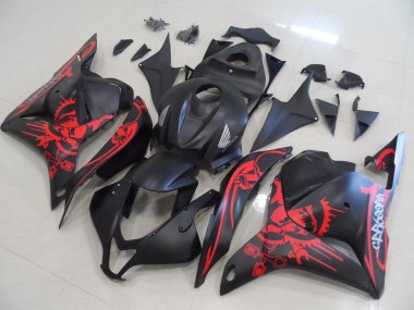 Affordable 2009-2012 Matte Black with Red Skull Honda CBR600RR Motorcycle Fairings Kits UK