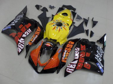 Affordable 2009-2012 Yellow Rossi Race Honda CBR600RR Motorcycle Fairings Kits UK