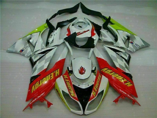Affordable 2009-2012 White Red H. Energy Kawasaki ZX6R Motorcycle Fairings Kit UK Affordable 2009-2012 White Red H. Energy Kawasaki ZX6R Motorcycle Fairings Kit UK