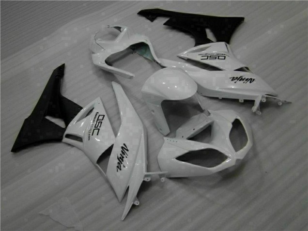 Affordable 2009-2012 White Black Ninja Kawasaki ZX6R Motorbike Fairings UK Affordable 2009-2012 White Black Ninja Kawasaki ZX6R Motorbike Fairings UK