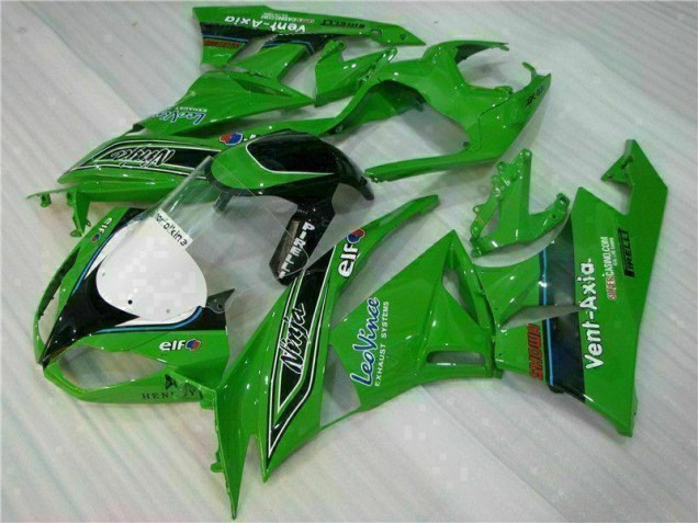 Affordable 2009-2012 Green Black LeoVince Kawasaki ZX6R Motorcycle Fairing Kit UK