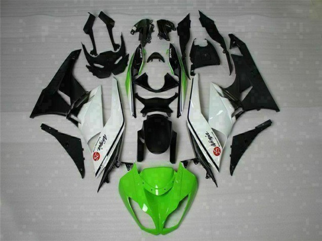 Affordable 2009-2012 Green Black White 25 Kawasaki ZX6R Bike Fairings UK Affordable 2009-2012 Green Black White 25 Kawasaki ZX6R Bike Fairings UK