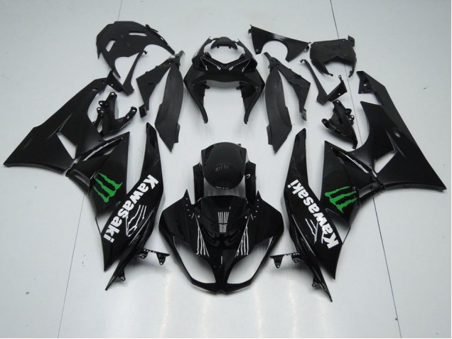 Affordable 2009-2012 Black with Monster Kawasaki ZX6R Replacement Motorcycle Fairings UK Affordable 2009-2012 Black with Monster Kawasaki ZX6R Replacement Motorcycle Fairings UK