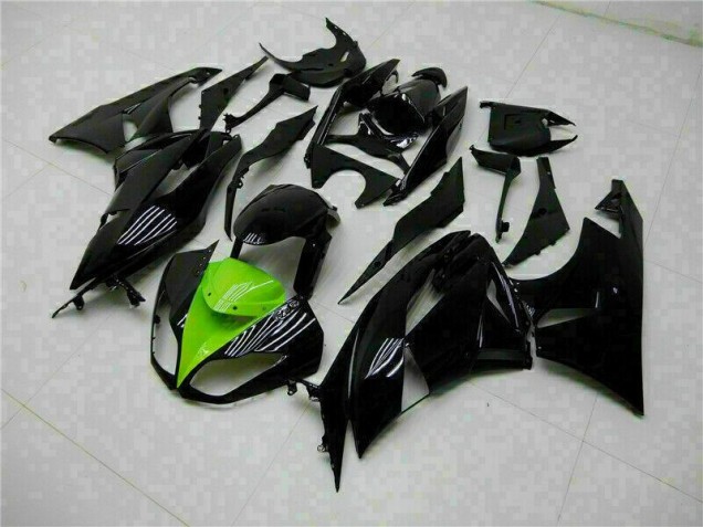 Affordable 2009-2012 Black Green Kawasaki ZX6R Moto Fairings UK