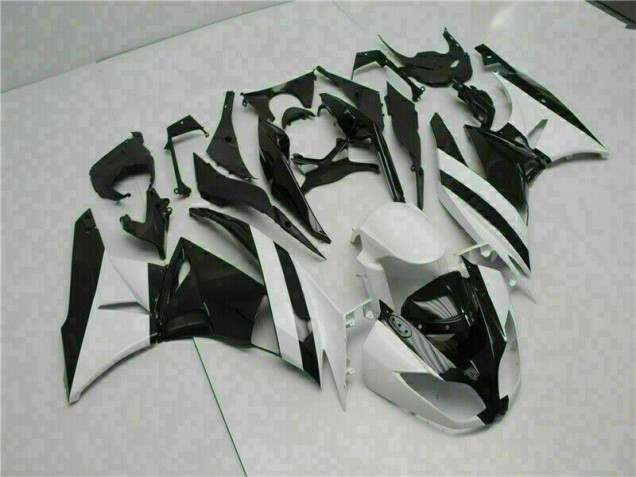 Affordable 2009-2012 White Black Kawasaki ZX6R Motorcycle Replacement Fairings UK